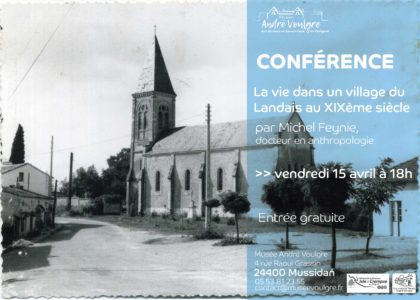 Thumbnail for the post titled: Conférence « La vie dans un village du Landais au XIXe siècle »