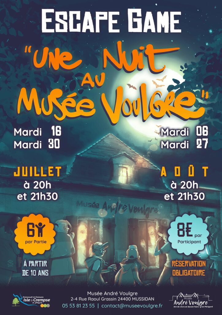 Affiche de l'escape game "une nuit au musée Voulgre"